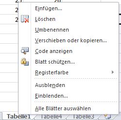 Menü Blätter